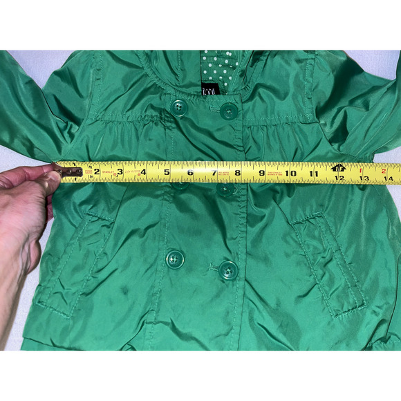 GAP KIDS Spring Jacket GIRLS 3T Cotton Polka Dot Lined Hood Grass Green - Picture 5 of 5